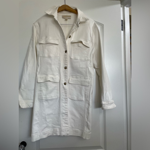 michael kors white denim dress Carson Denim Mini Dress in OPTIC WHITE - Sale